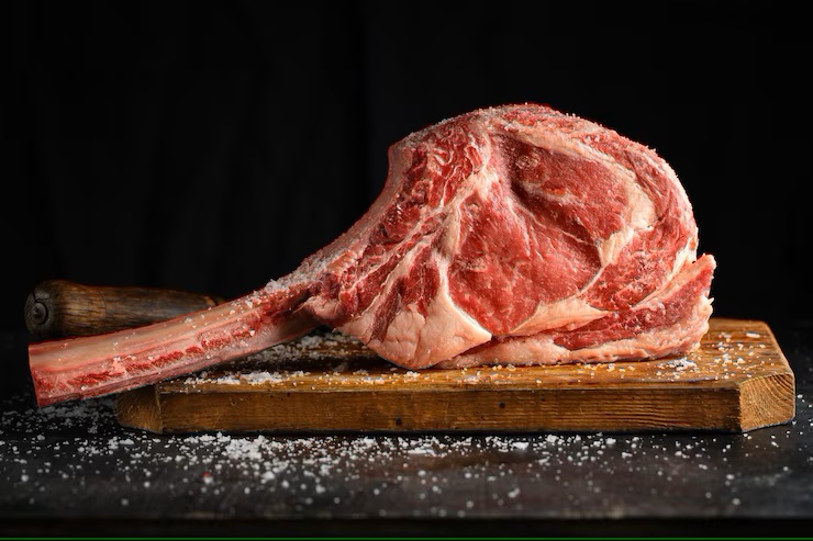 raw tomahawk steak